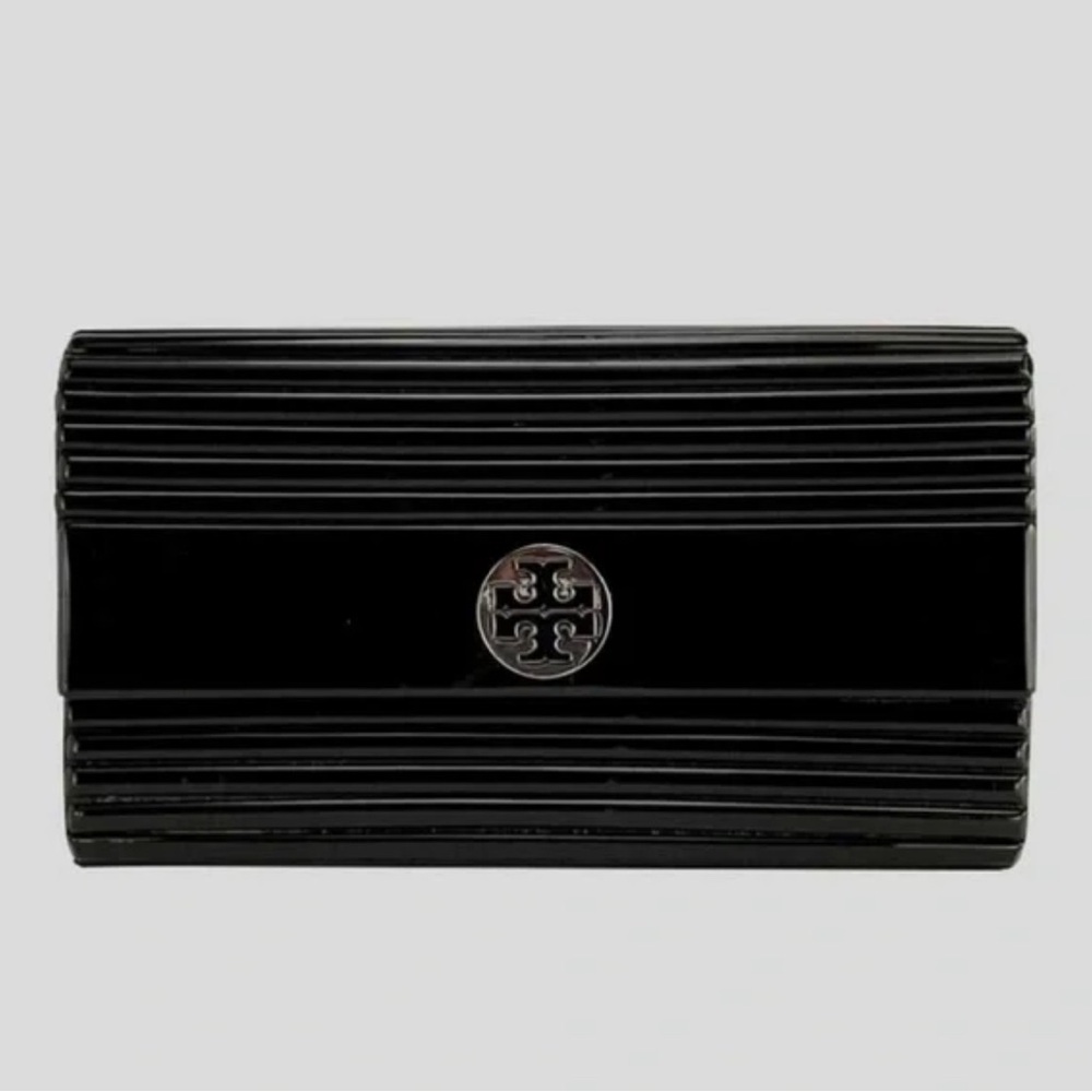 Tory Burch Black Ribbed Clutch